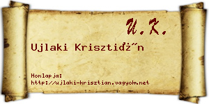 Ujlaki Krisztián névjegykártya